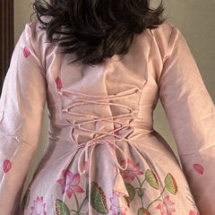 Pink Pichwal Printed Corset Back Short Kurti - XPCRDKT