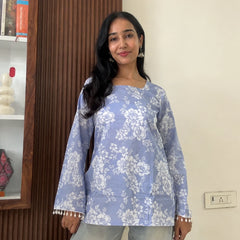 Perpleish floral women's short kurti - XPSKT
