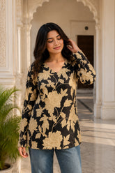 Beige Floral Blossom Top for Girls