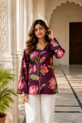 Purple Lotus Blossom Top for Girls