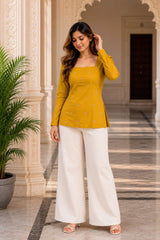 Yellow Dot Blossom Top for Girls