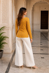 Yellow Flowery Blossom Top for Girls