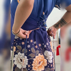 Nevyblue Blossom Printed Corset Back Short Kurti - XPCRDKT