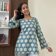 Circuler pattern women's short kurti - XPSKT