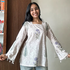Lavander buta women's short kurti - XPSKT