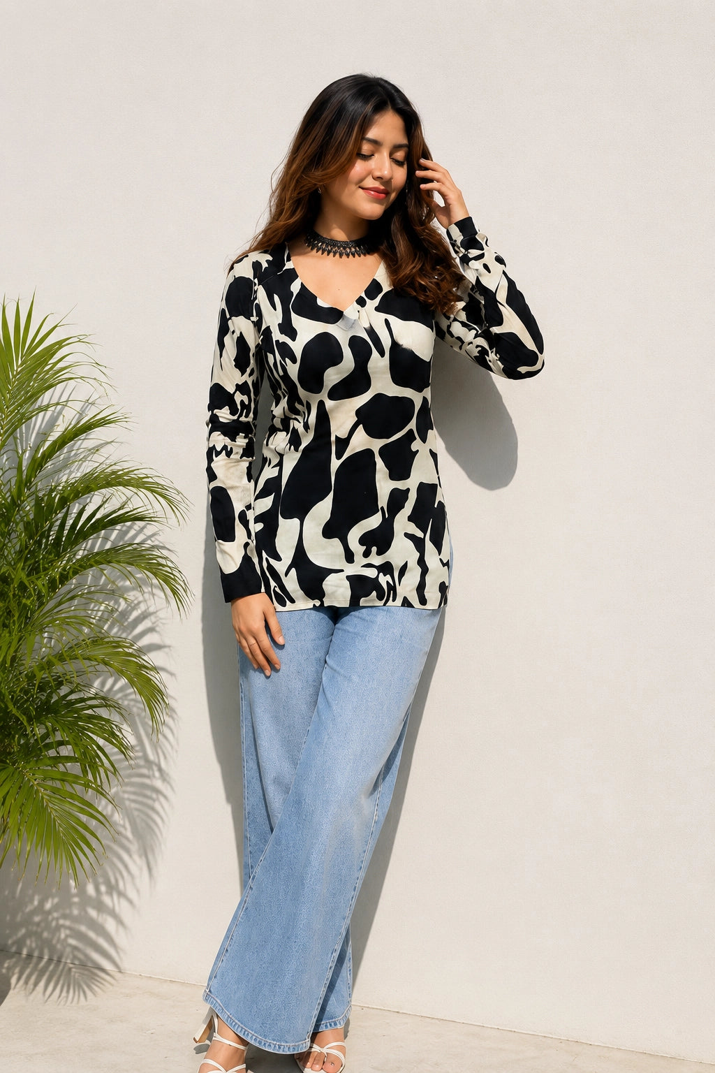 Cow Pattern Blossom Top for Girls