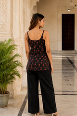 Maroon Floral Cami Top for Girls