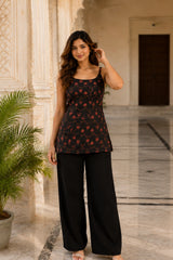 Maroon Floral Cami Top for Girls