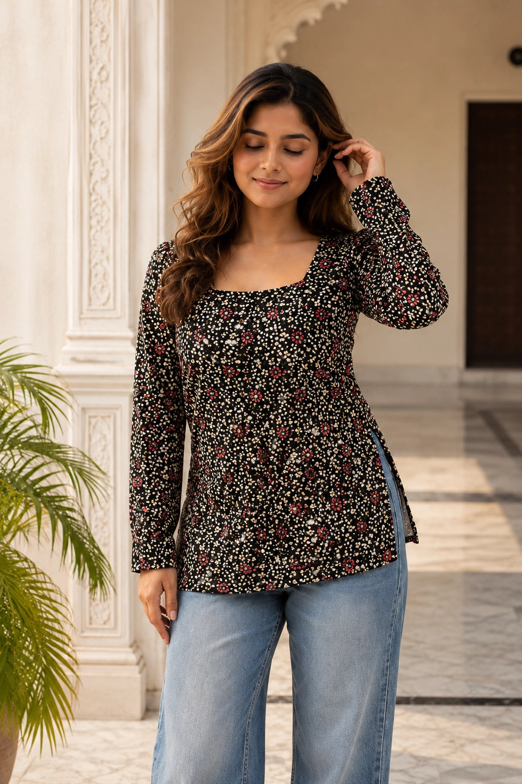 Micro Floral Blossom Top for Girls
