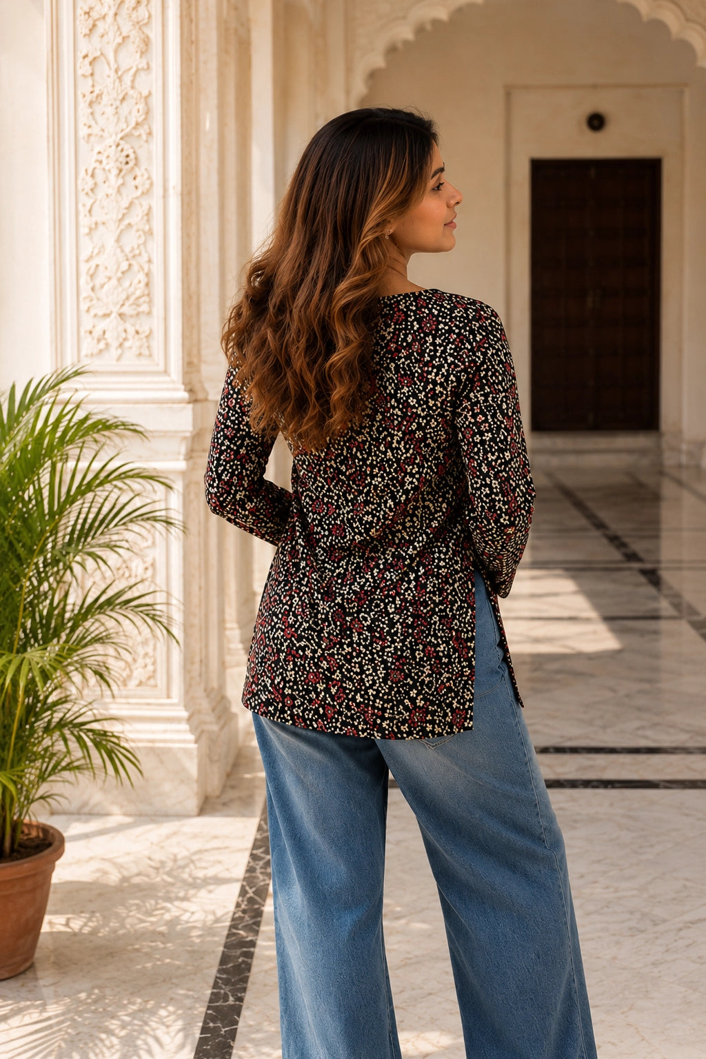 Micro Floral Blossom Top for Girls