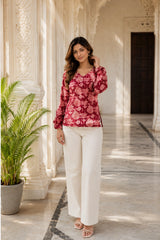 Pink Flowery Blossom Top for Girls