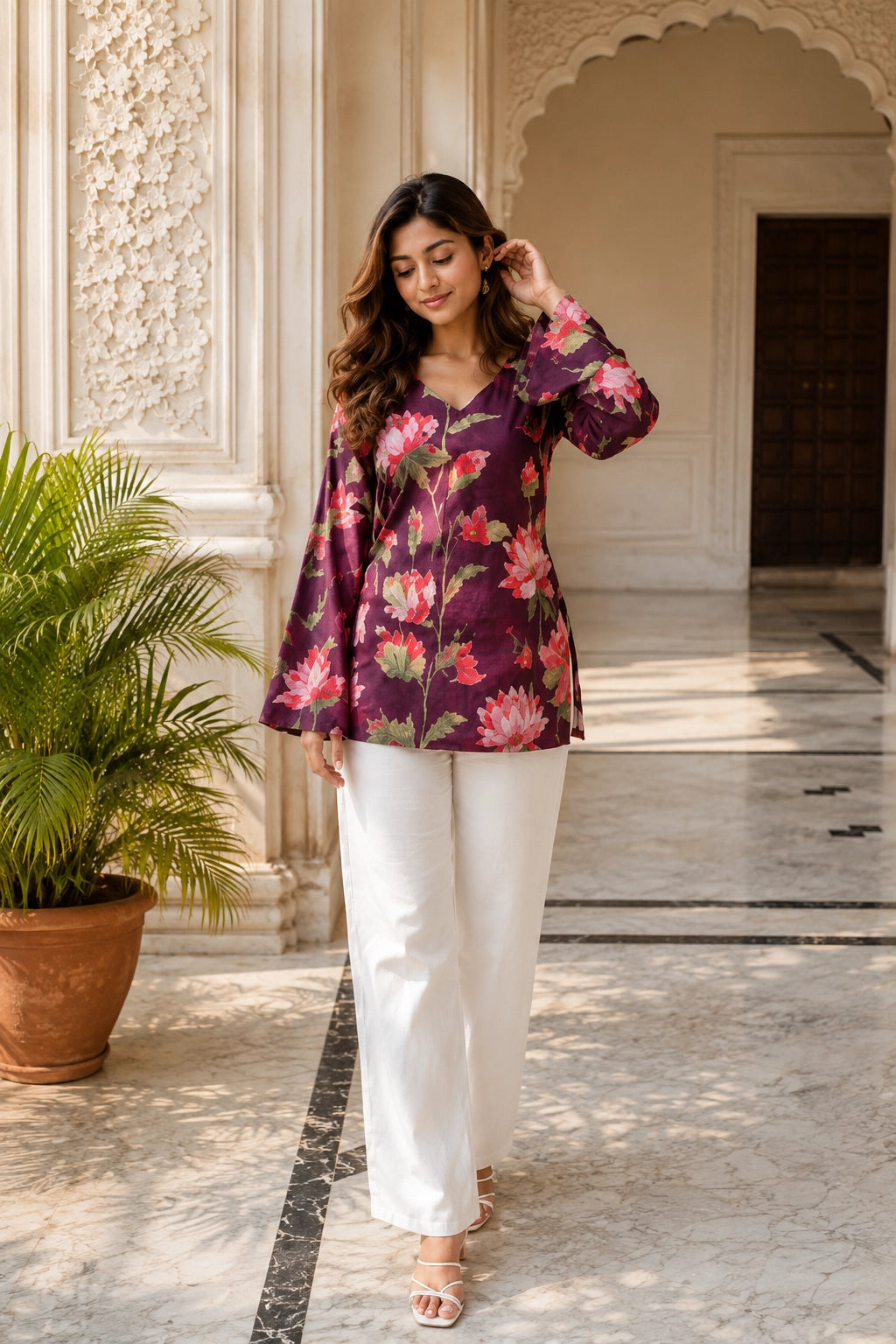 Purple Lotus Blossom Top for Girls
