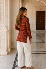 Red Mandala Blossom Top for Girls