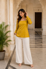 Yellow Dot Blossom Top for Girls