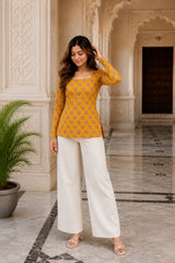 Yellow Flowery Blossom Top for Girls