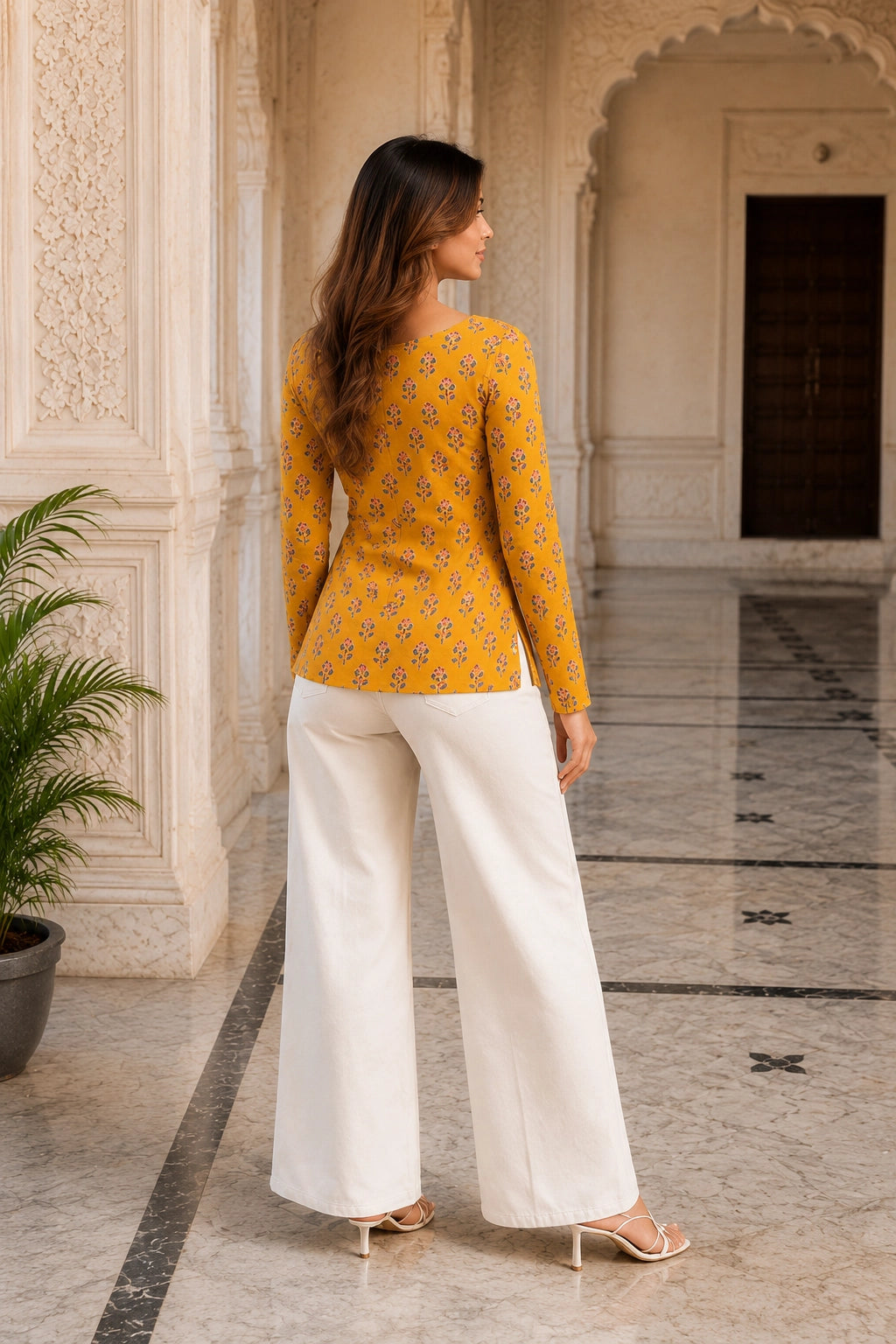 Yellow Flowery Blossom Top for Girls