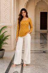 Yellow Flowery Blossom Top for Girls