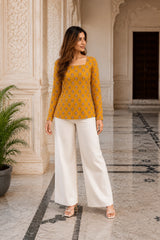 Yellow Flowery Blossom Top for Girls